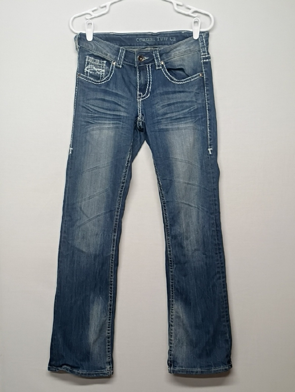 Cowgirl Tuff Women’s Boot Cut Jeans in Faded Denim Blue